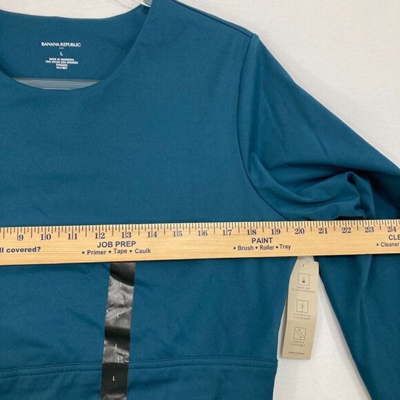 New Banana Republic Large Blue Scuba Nylon Fabric Compression Top - Picture 6 of 9